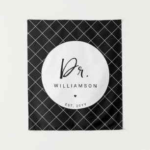 Personalized Name Dr Minimalist Doctor Graduation Tapestry