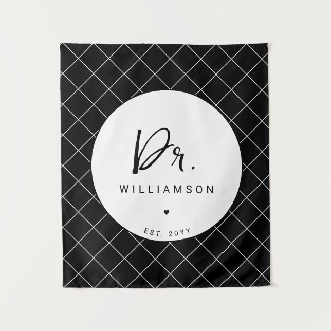 Personalized Name Dr Minimalist Doctor Graduation Tapestry (Front)