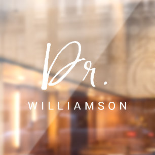 Personalized Name Dr Minimalist Doctor Graduation Window Cling