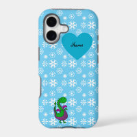 Personalized name dragon blue snowflakes