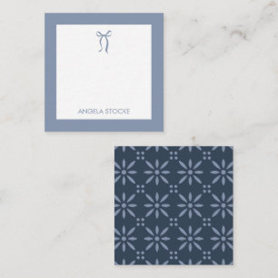 Personalized Name Dusty Blue Bow Card