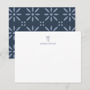 Personalized Name Dusty Blue Bow Card