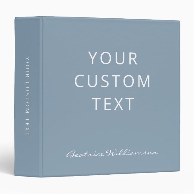 Personalized Name Dusty Blue School Office Wedding Binder (Front/Spine)