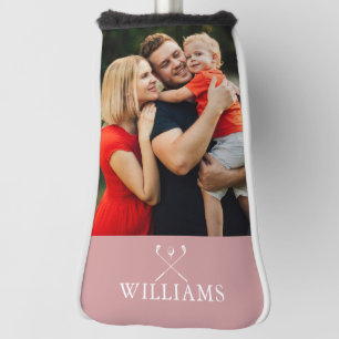 Personalized Name Dusty Rose Pink Photo Golf Head Cover