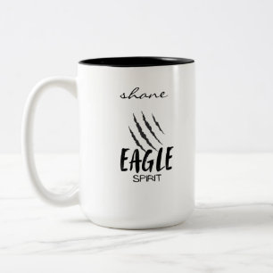 Personalized Name Eagle Claw Eagle Spirit Two-Tone Coffee Mug
