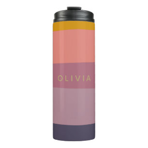 Personalized Name Earthy Minimalist Colour Block  Thermal Tumbler