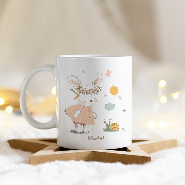 Personalized Name Easter Baby Rabbit Pattern Coffee Mug (Creator Uploaded)