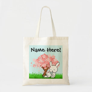 Personalized Name Easter Egg Hunt Cherry Blossom Tote Bag