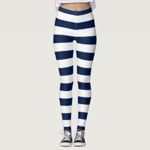 Personalized Name Editable Colour and White Stripe Leggings