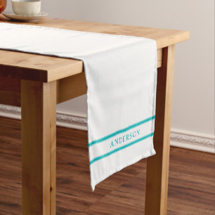 Personalized Name Editable Colour Double Stripes Long Table Runner
