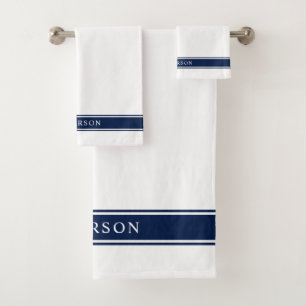 Personalized Name Editable Colour Stripes Bath Towel Set