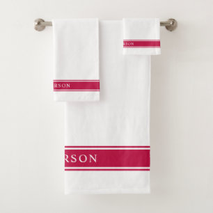 Personalized Name Editable Colour Stripes Bath Towel Set