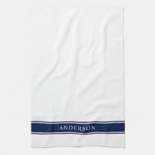 Personalized Name Editable Colour Stripes Kitchen Towel