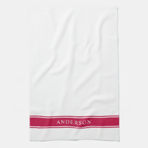 Personalized Name Editable Colour Stripes Kitchen Towel