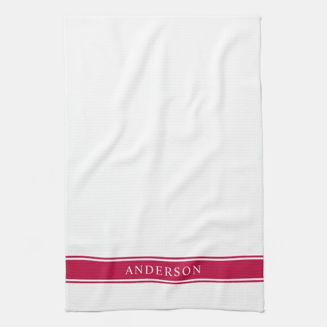 Personalized Name Editable Colour Stripes Kitchen Towel (Vertical)