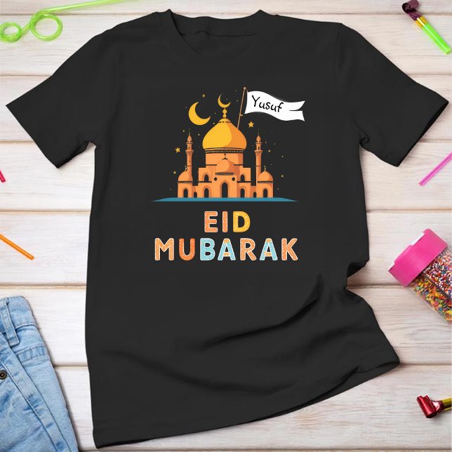 Personalized Name Eid Mubarak T-Shirt - Custom Fam (Créateur téléchargé)