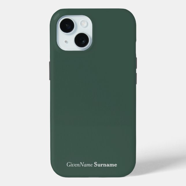 Personalized Name Elegant Mineral Green Grey Case-Mate iPhone Case (Back)