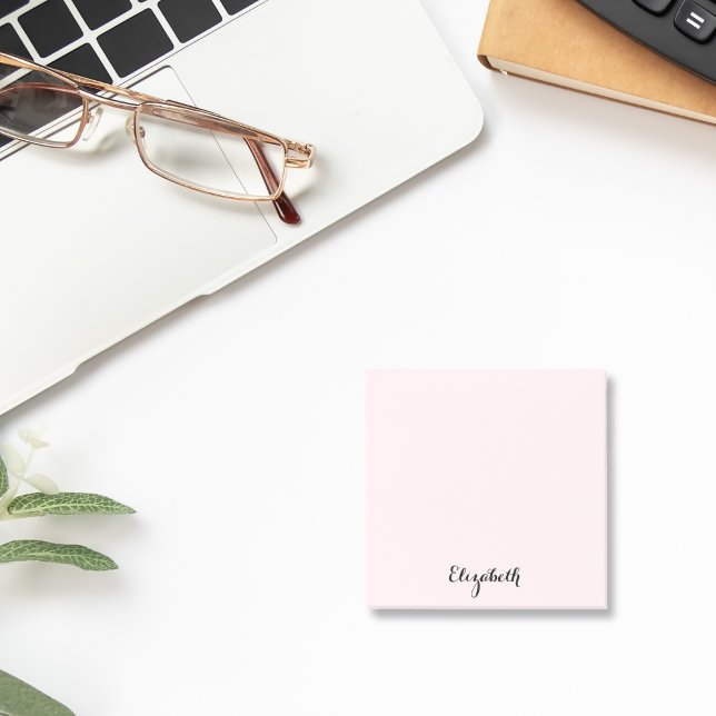 Personalized Name Elegant Script Pink Home Office Post-it Notes (Personalized Name Elegant Script Pink Home Office Post-it Notes)