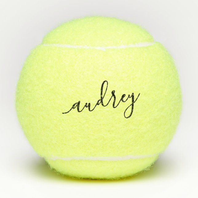 Personalized Name Elegant Script Tennis Balls (Front)