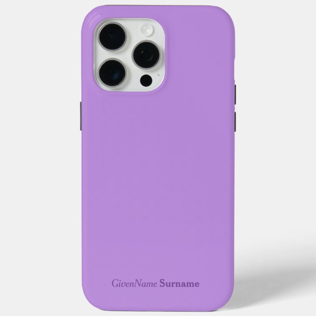 Personalized Name Elegant Simple Lavender Purple Case-Mate iPhone Case (Back)