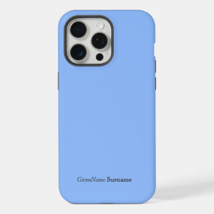 Personalized Name Elegant Simple Pastel Blue Grey iPhone 15 Pro Max Case