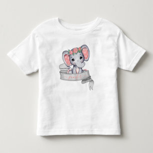 Personalized Name Elephant Baby Girl Custom Name Toddler T-shirt