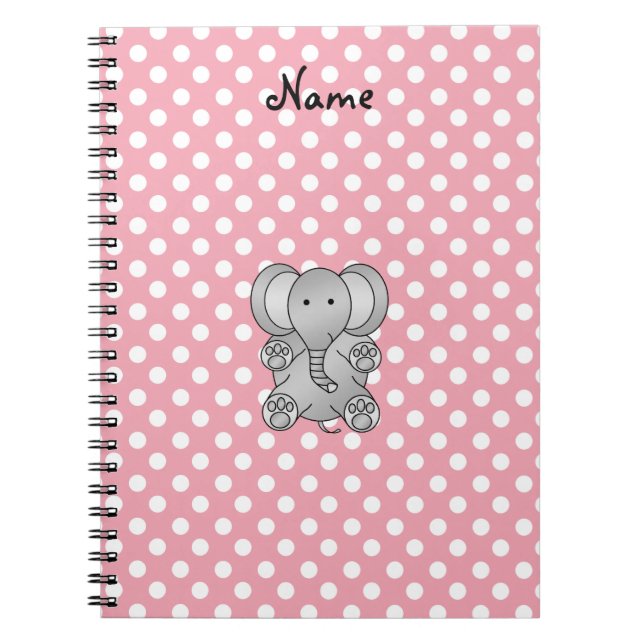 Personalized name elephant gifts notebook (Front)