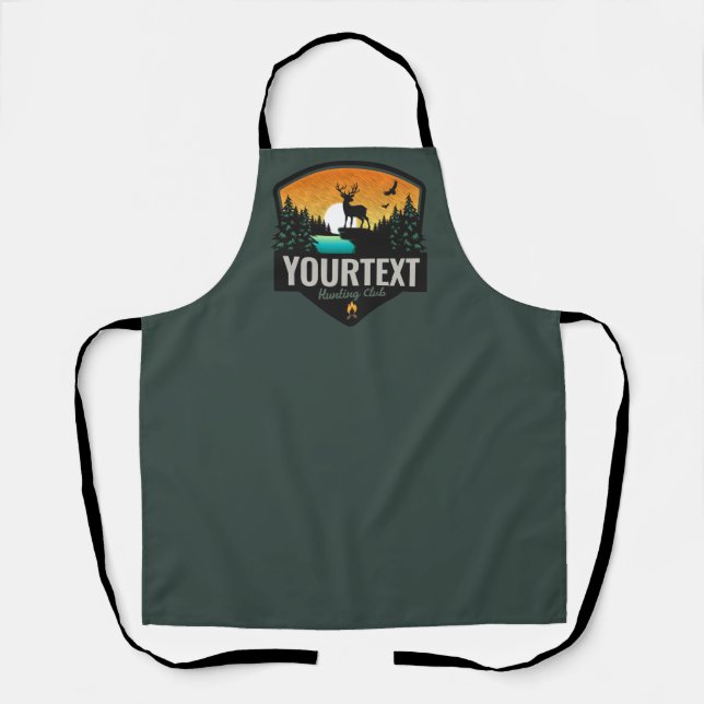 Personalized NAME Elk Hunting Wilderness Sunset Apron (Front)