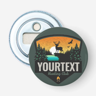 Personalized NAME Elk Hunting Wilderness Sunset Bottle Opener