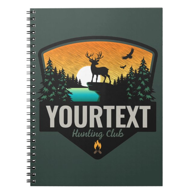 Personalized NAME Elk Hunting Wilderness Sunset Th Notebook (Front)