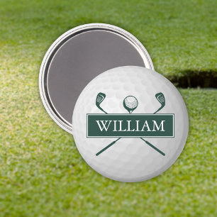 Personalized Name Emerald Green Golf Ball Magnet