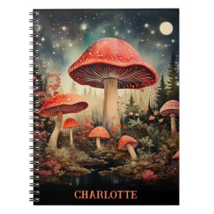 Personalized Name Enchanting Magic Fairy Mushroom Notebook