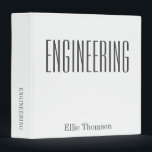 Personalized Name Engineering Class School White  Binder<br><div class="desc">Personalized Name Engineering Class School 3 Ring Binder in White</div>