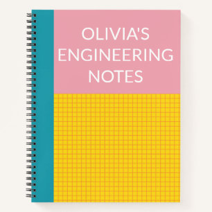 Personalized Name Engineering Graph Paper Pink Notebook