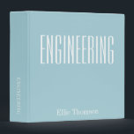 Personalized Name Engineering School Light Blue Binder<br><div class="desc">Personalized Name Engineering School Light Blue Binder</div>