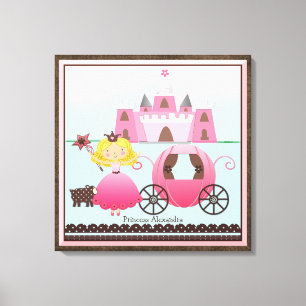 Personalized Name Fairy Princess Castle Custom Canvas Print