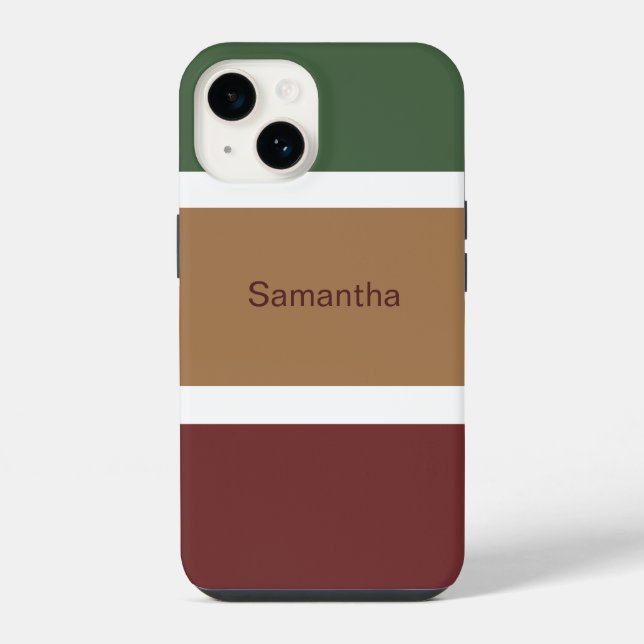 Personalized Name Fall Block Colours iPhone Case (Back)