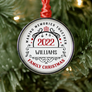 Personalized Name Family Christmas Keepsake Metal Ornament