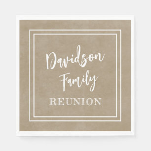 Personalized Name Family Event Tan Parchment Paper Napkin