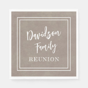Personalized Name Family Event Taupe Paper Napkin