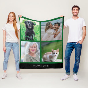Personalized Name Family Photo and Pets  Fleece Blanket