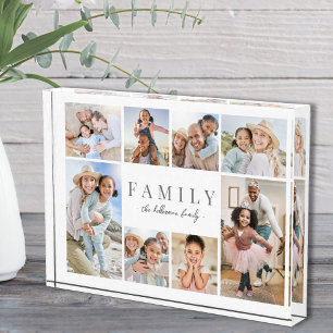 Personalized Name Family Photo Collage Acrylic Block