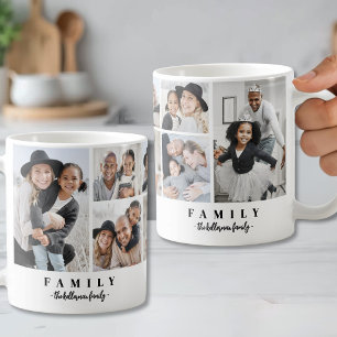 Personalized Name Family Photo Collage Coffee Mug