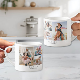 Personalized Name Family Photo Collage Espresso Cup