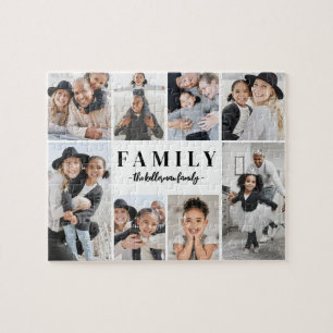Personalized Name Family Photo Collage Jigsaw Puzzle
