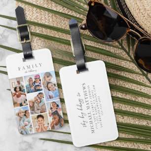Personalized Name Family Photo Collage Luggage Tag