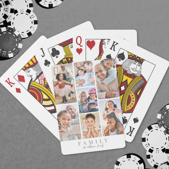 Personalized Name Family Photo Collage Playing Cards (Personalized Name Family Photo Collage Poker Cards)