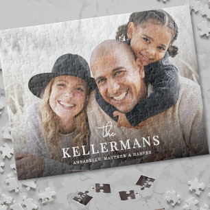 Personalized Name Family Photo Jigsaw Puzzle