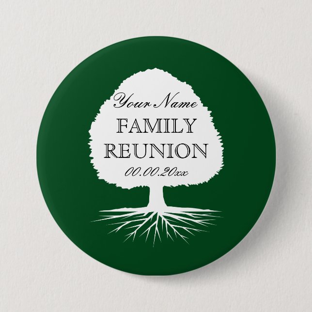 Personalized name family reunion party buttons (Front)