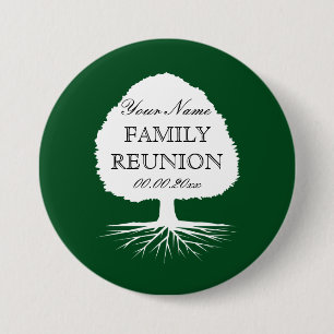 Personalized name family reunion party buttons
